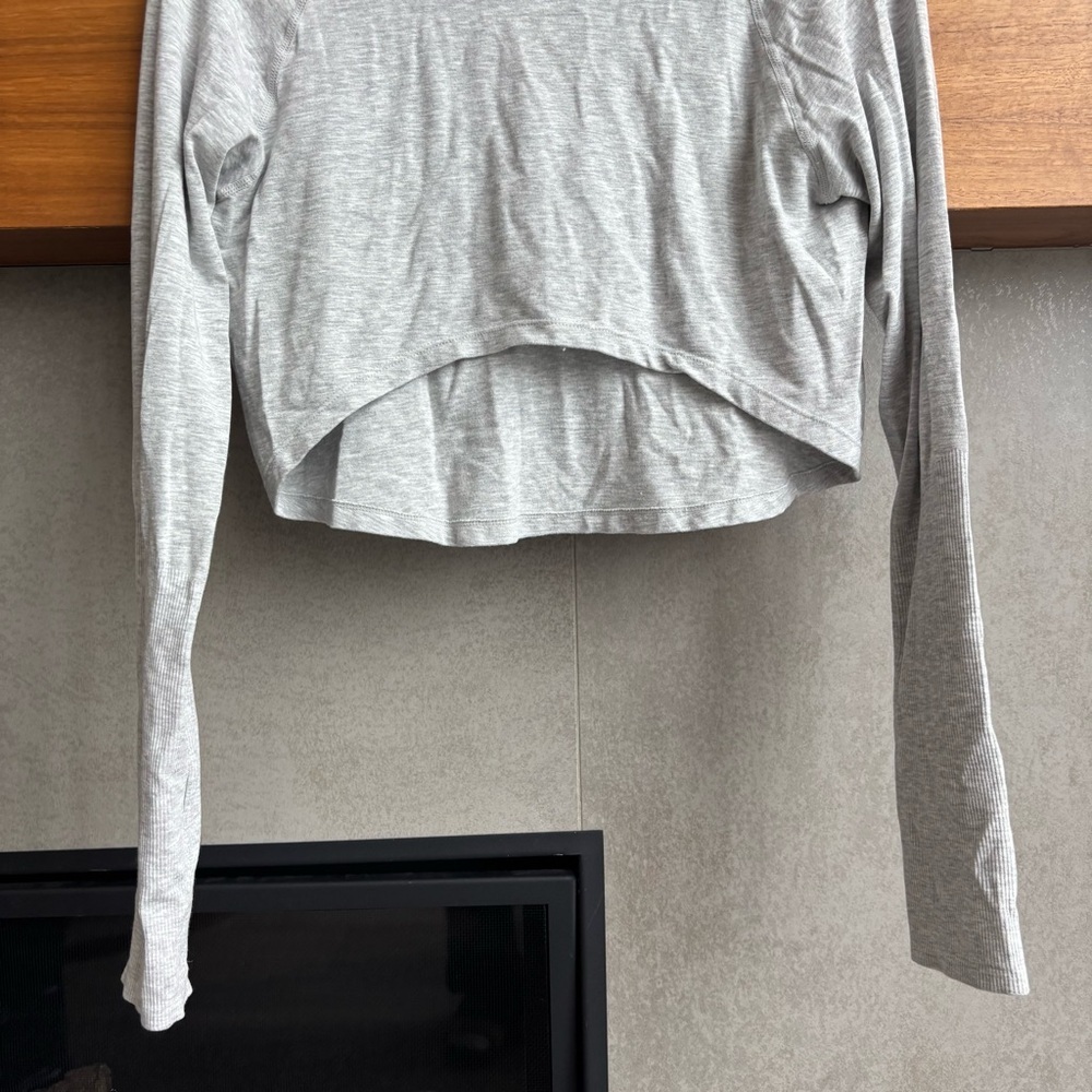 Free People Movement V Neck Cropped Long Sleeve Top, Size M - Picture 10 of 10